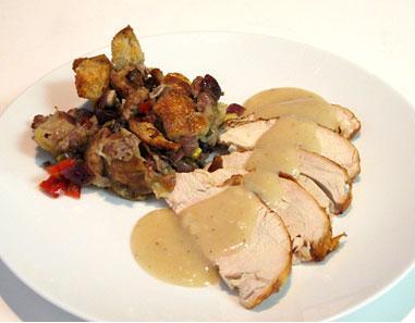 Roast Turkey with Pan Gravy and Spiced Sausage Dressing / JillHough.com