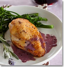 Chicken with Lavender and Red Wine Butter Sauce / JillHough.com