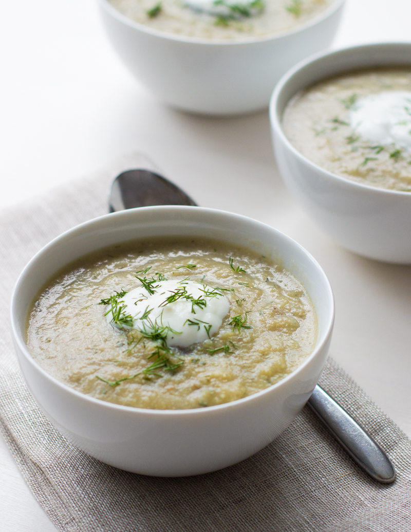 Easy Artichoke Soup with Spring Herbs and Yogurt / JillHough.com