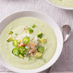 Chilled Cucumber and Avocado Soup with Crab / JillHough.com