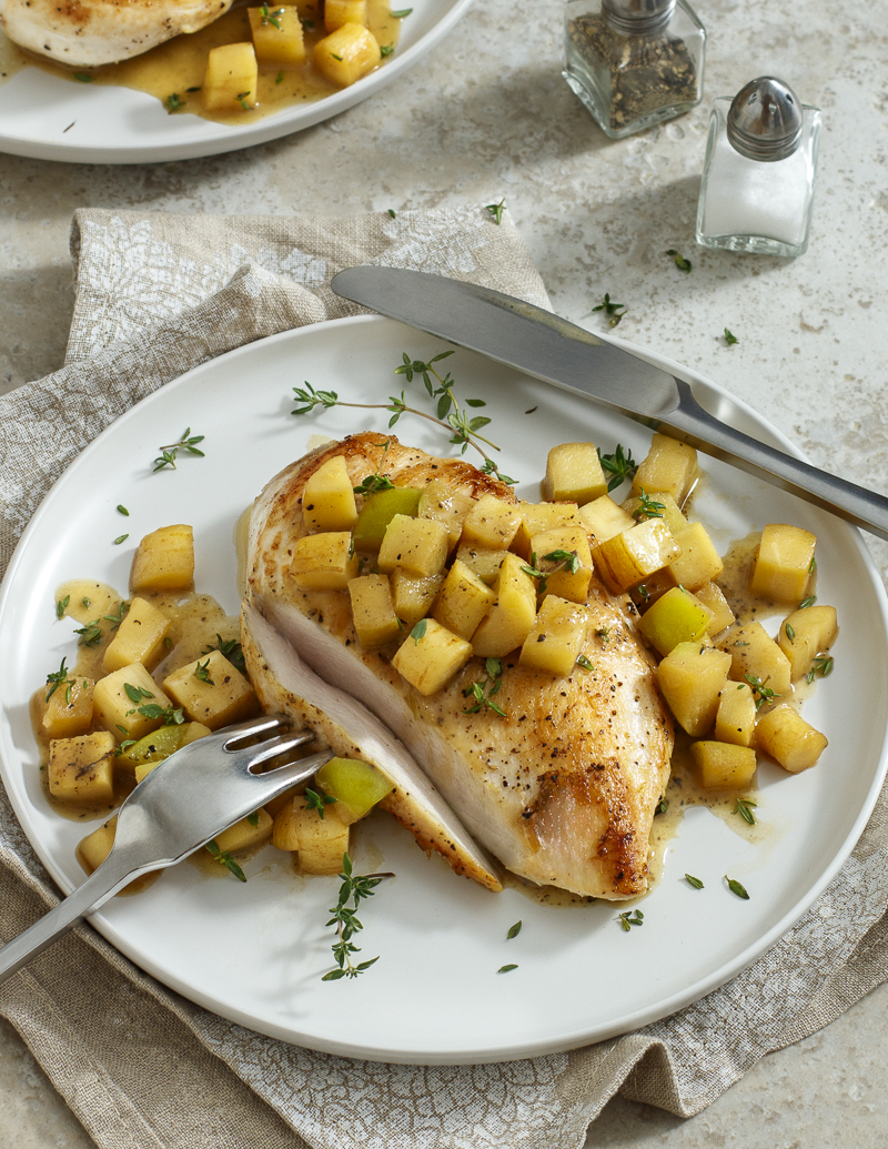 Sauteed Chicken with Parsnip, Apple, and Sherry Pan Sauce / JillHough.com Sautéed Chicken with Parsnip, Apple, and Sherry Pan sauce is an easy way jazz up a simple pan-seared chicken breast. #chicken #parsnip #apple #sherry #pansauce #sauteedchicken #pansearedchicken