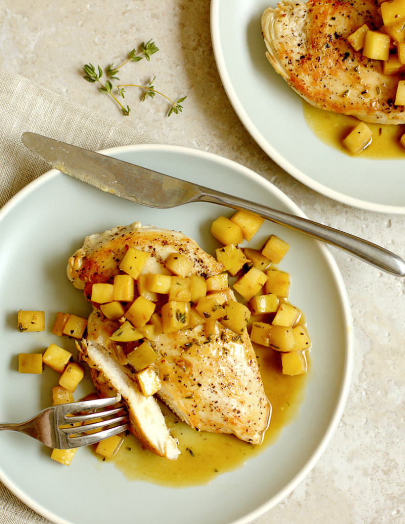 Sautéed Chicken with Parsnip, Apple, and Sherry Pan Sauce / Jill Silverman Hough