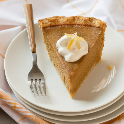 Pumpkin Pie with Gingered Whipped Cream / JillHough.com