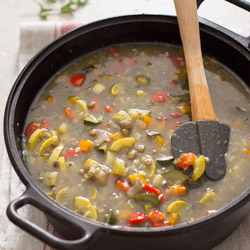 Colorful Vegetable and Lentil Soup / JillHough.com