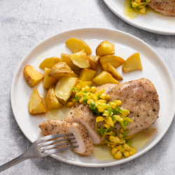 Chicken with Lemon-Lime, Corn, and Jalapeno Relish / JillHough.com The sunny Lemon-Lime, Corn, and Jalapeno Relish is amazing over chicken, but it's also great on steaks, salmon, burgers, BLTs, and more.