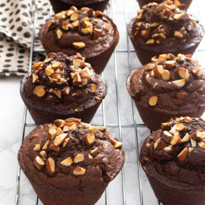 Chocolate Muffins / JillHough.com A delicious way to start the way, these chocolate muffins have enough chocolate to feel special but not so much that it’s like eating cake.