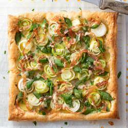 Spring Vegetable and Prosciutto Tart / JillHough.com A relatively simple yet delightfully special dish, thanks to the convenience of store-bought, always-elegant puff pastry.