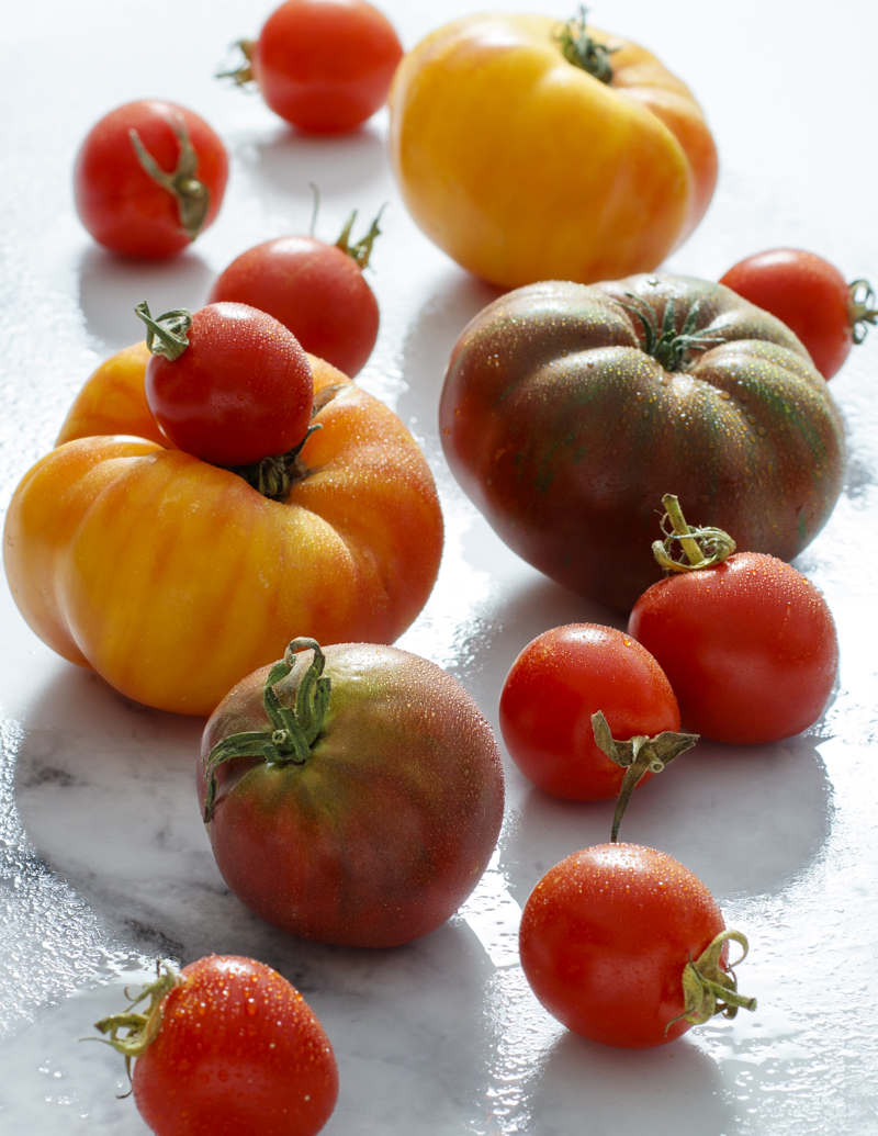 What a tomato's color can tell you about its flavor / JillHough.com #tomatoes #heirloomtomatoes #tomatoflavor #yellowtomatoes #purpletomatoes #redtomatoes #colorful tomatoes